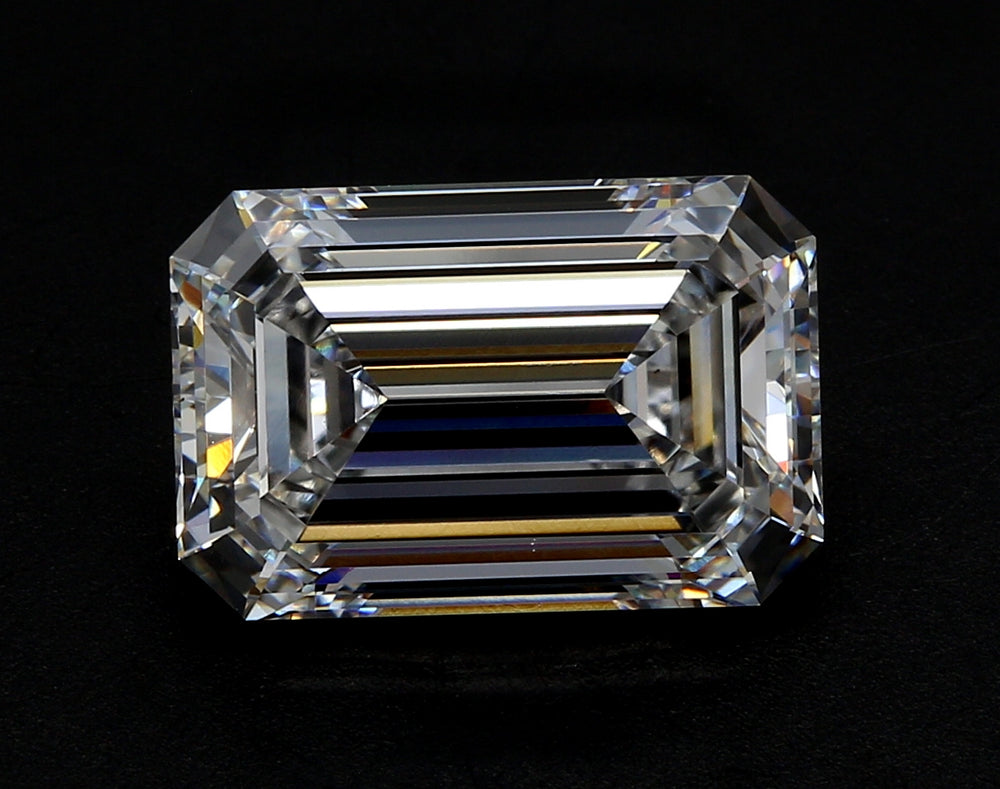 3.58 Carat Emerald Lab Diamond with  Cut Diamond in 14KT  view 1
