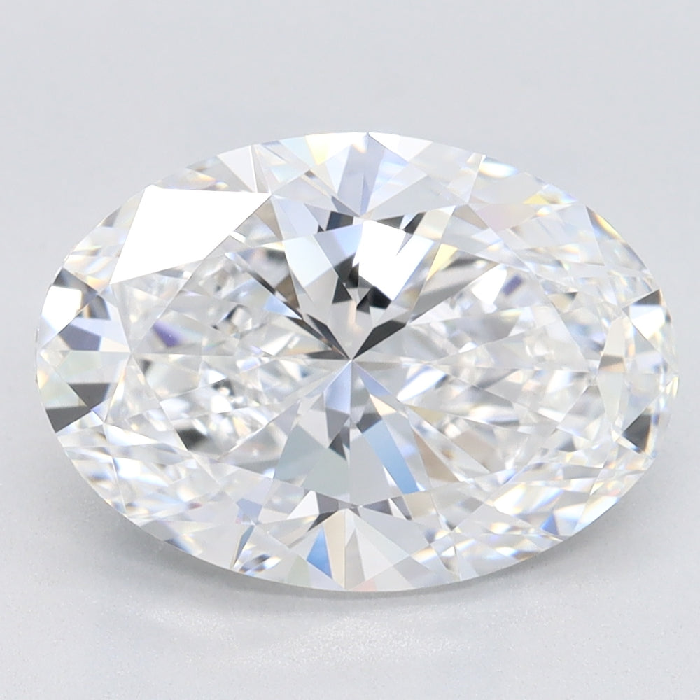 3.3 Carat Oval Lab Diamond with  Cut Diamond in 14KT  view 1

