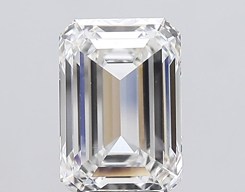 6.0 Carat Emerald Lab Diamond with  Cut Diamond in 14KT  view 1
