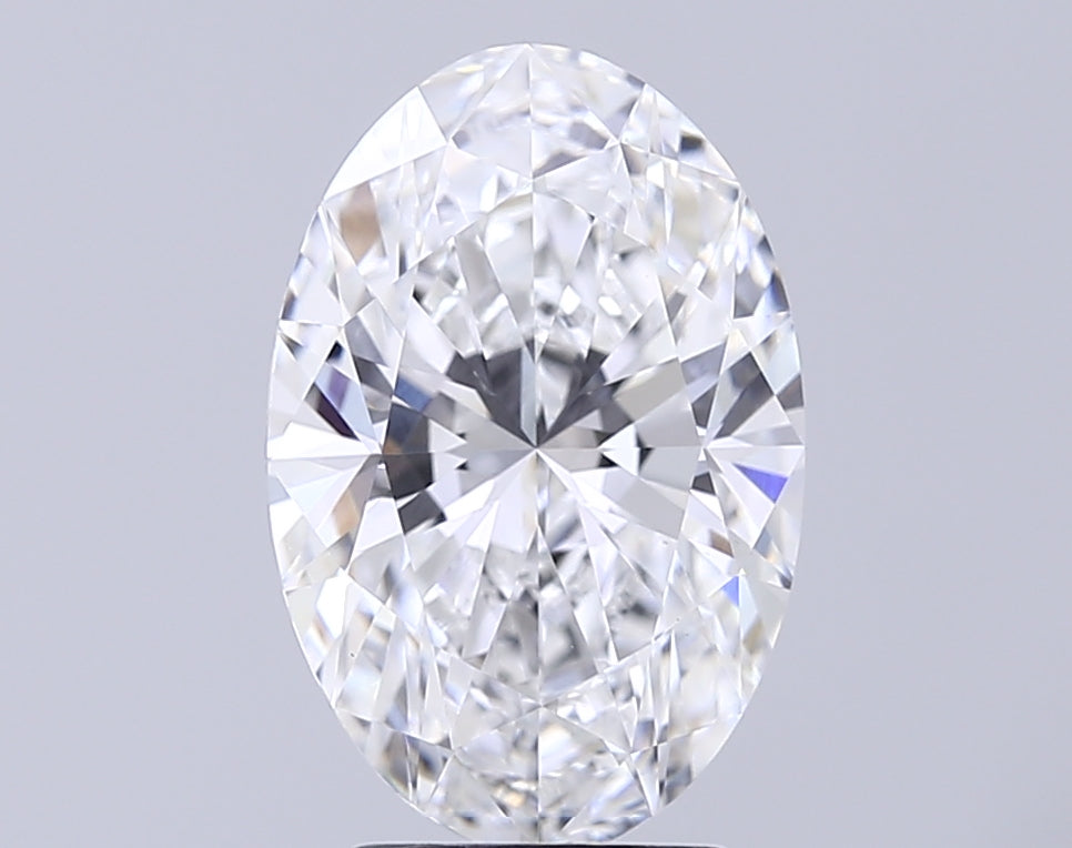 3.87 Carat Oval Lab Diamond with  Cut Diamond in 14KT  view 1
