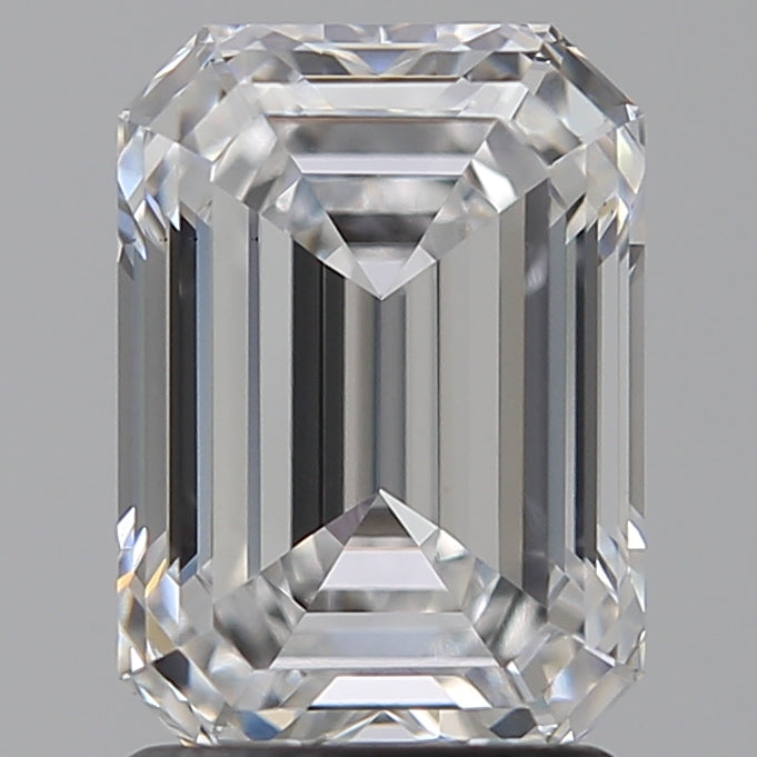 2.03 Carat Emerald Lab Diamond with  Cut Diamond in 14KT  view 1
