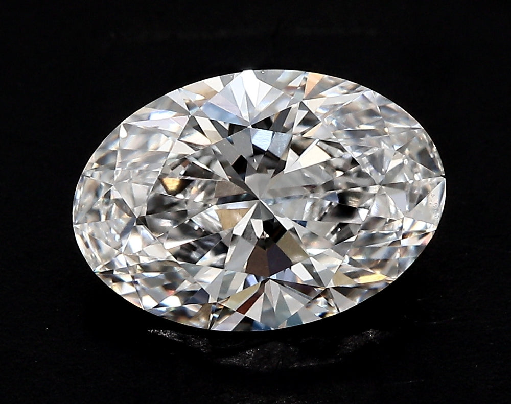 3.0 Carat Oval Lab Diamond with  Cut Diamond in 14KT  view 1
