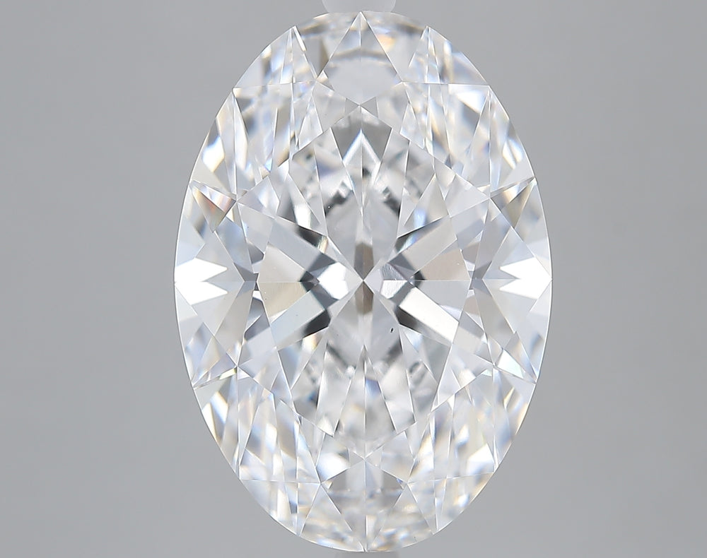 8.57 Carat Oval Lab Diamond with  Cut Diamond in 14KT  view 1
