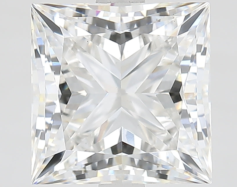 3.54 Carat Princess Lab Diamond with  Cut Diamond in 14KT  view 1
