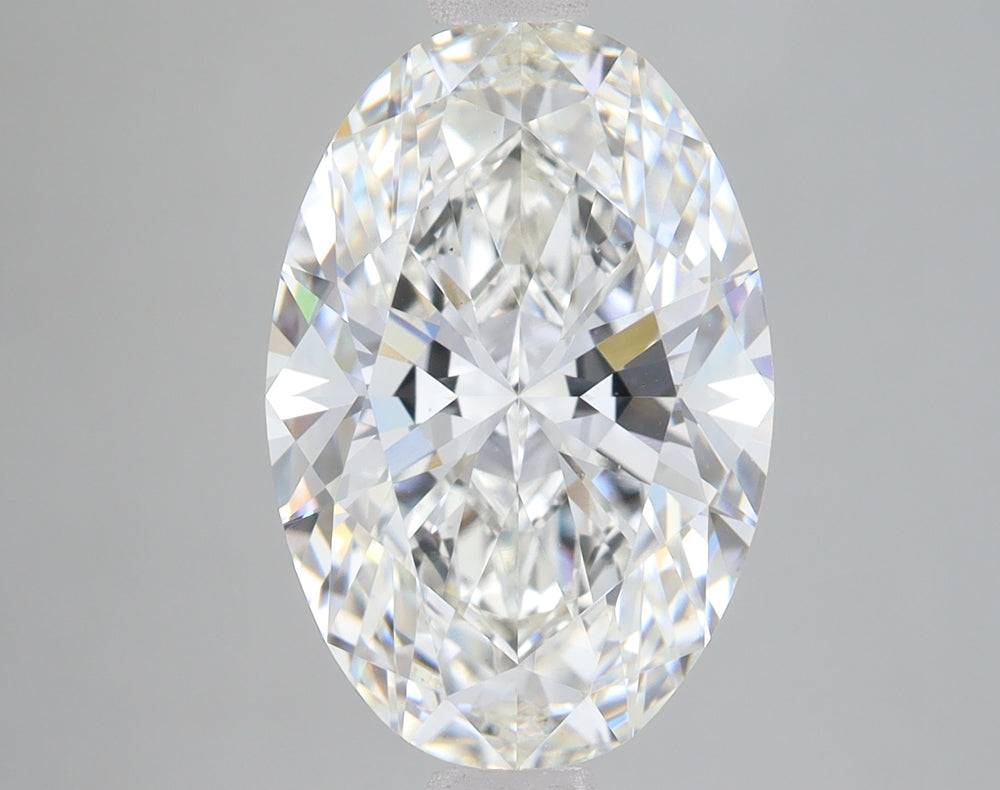 3.8 Carat Oval Lab Diamond with  Cut Diamond in 14KT  view 1
