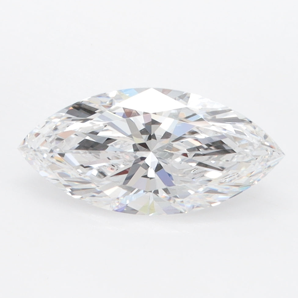 1.5 Carat Marquise Lab Diamond with  Cut Diamond in 14KT  view 1
