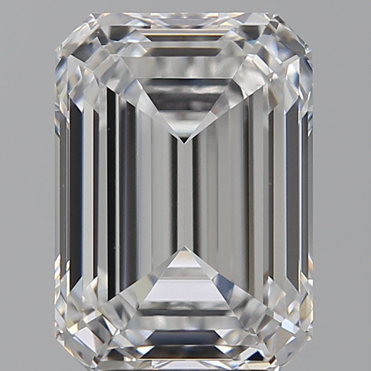 5.05 Carat Emerald Lab Diamond with  Cut Diamond in 14KT  view 1
