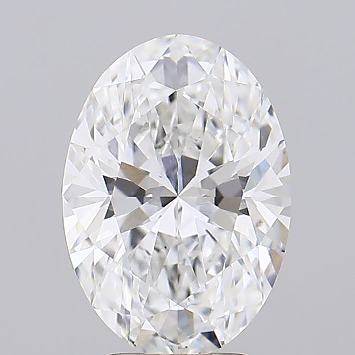 3.99 Carat Oval Lab Diamond with  Cut Diamond in 14KT  view 1
