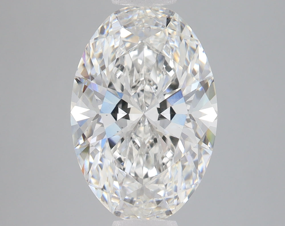 3.52 Carat Oval Lab Diamond with  Cut Diamond in 14KT  view 1
