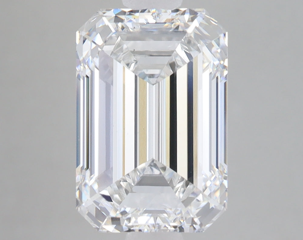 3.76 Carat Emerald Lab Diamond with  Cut Diamond in 14KT  view 1
