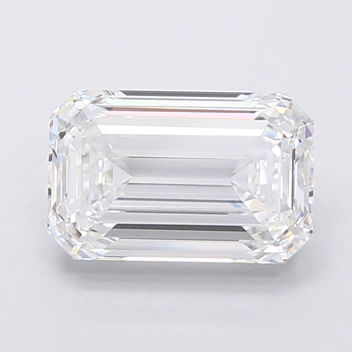 3.13 Carat Emerald Lab Diamond with  Cut Diamond in 14KT  view 1
