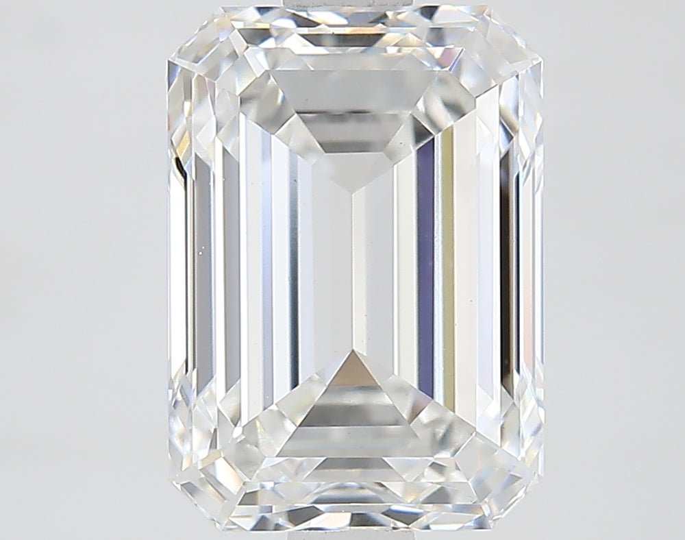 2.62 Carat Emerald Lab Diamond with  Cut Diamond in 14KT  view 1
