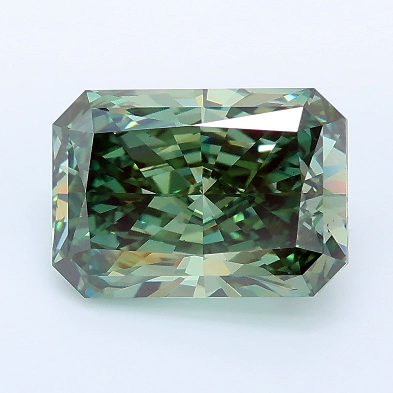 2.09 Carat Radiant Lab Diamond with  Cut Diamond in 14KT  view 1
