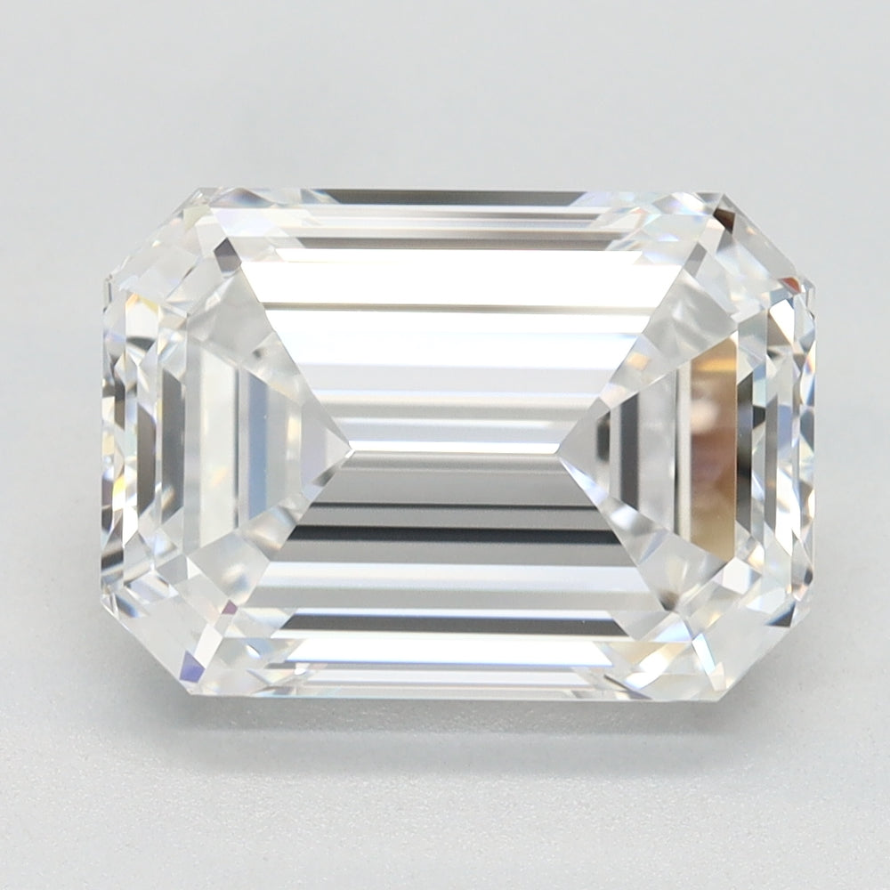 3.56 Carat Emerald Lab Diamond with  Cut Diamond in 14KT  view 1
