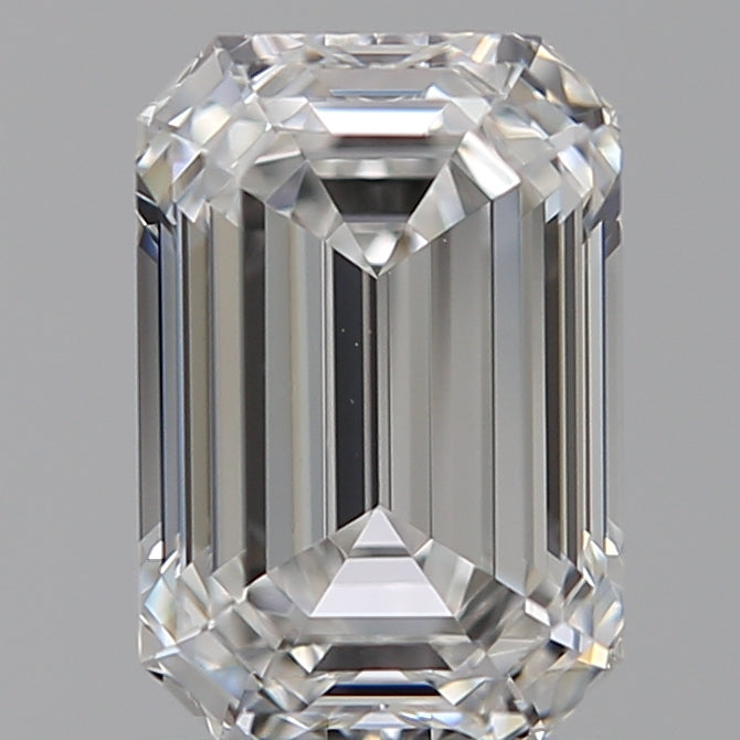 1.5 Carat Emerald Lab Diamond with  Cut Diamond in 14KT  view 1

