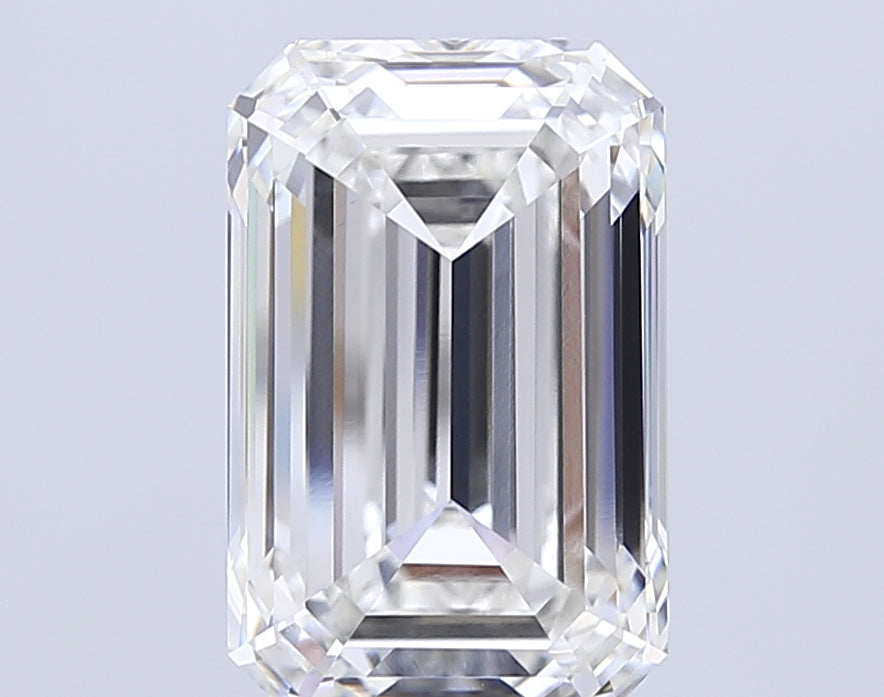 12.1 Carat Emerald Lab Diamond with  Cut Diamond in 14KT  view 1
