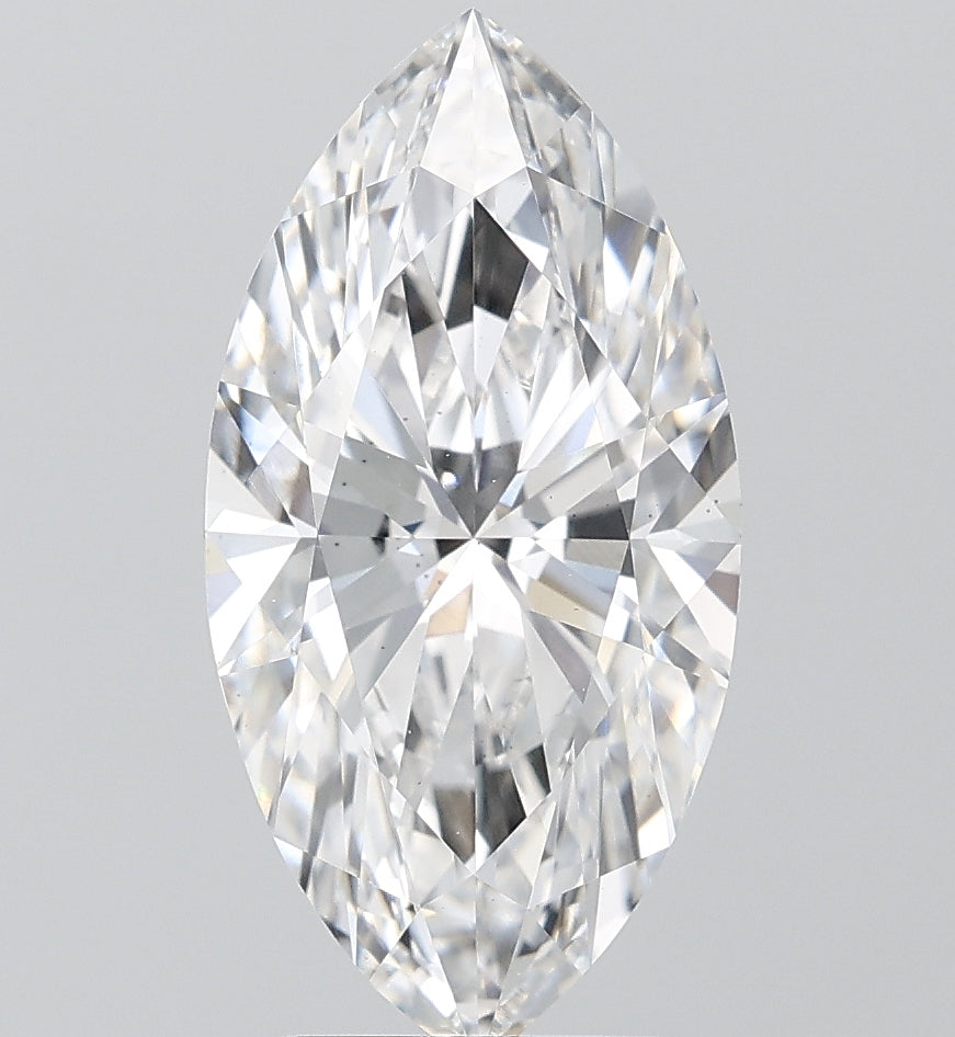 3.42 Carat Marquise Lab Diamond with  Cut Diamond in 14KT  view 1
