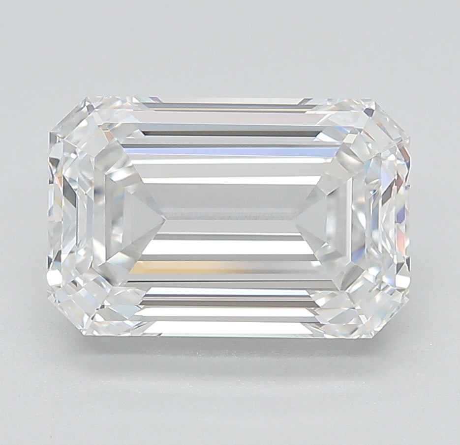 3.5 Carat Emerald Lab Diamond with  Cut Diamond in 14KT  view 1
