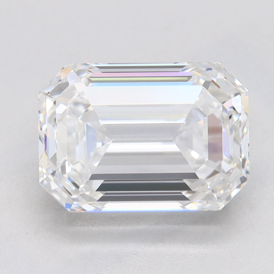 2.39 Carat Emerald Lab Diamond with  Cut Diamond in 14KT  view 1
