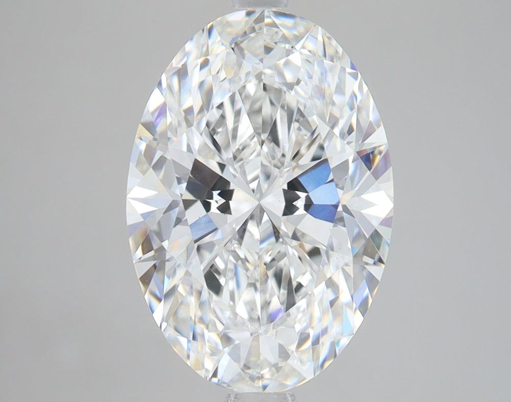 4.08 Carat Oval Lab Diamond with  Cut Diamond in 14KT  view 1
