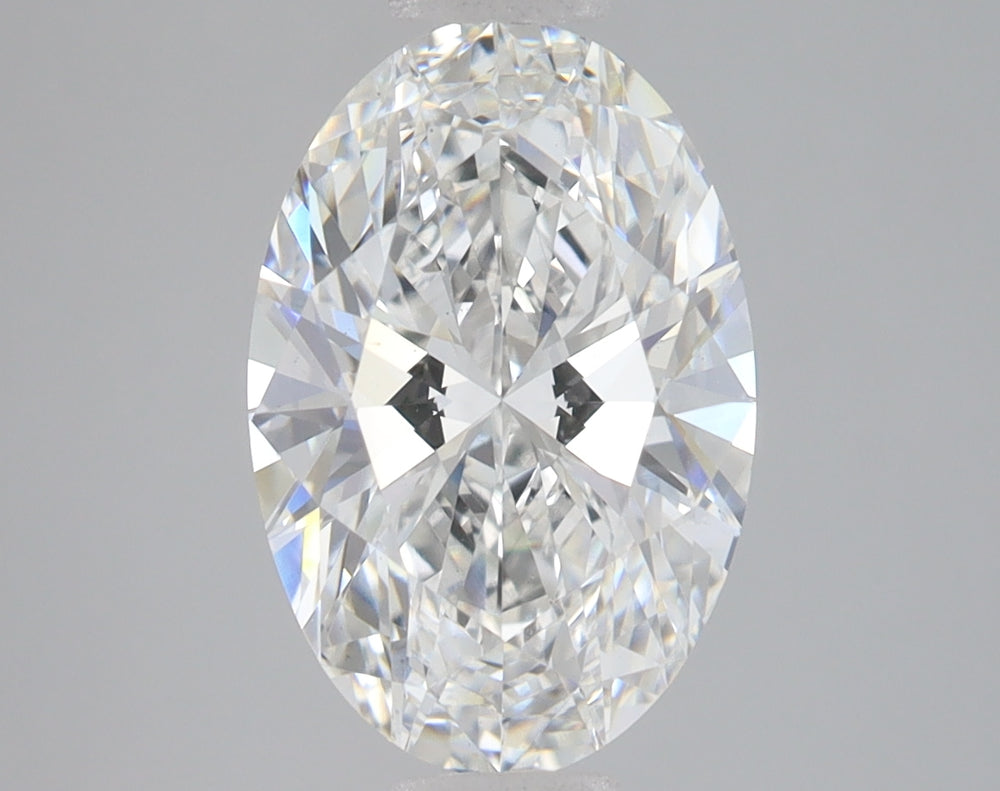 3.0 Carat Oval Lab Diamond with  Cut Diamond in 14KT  view 1
