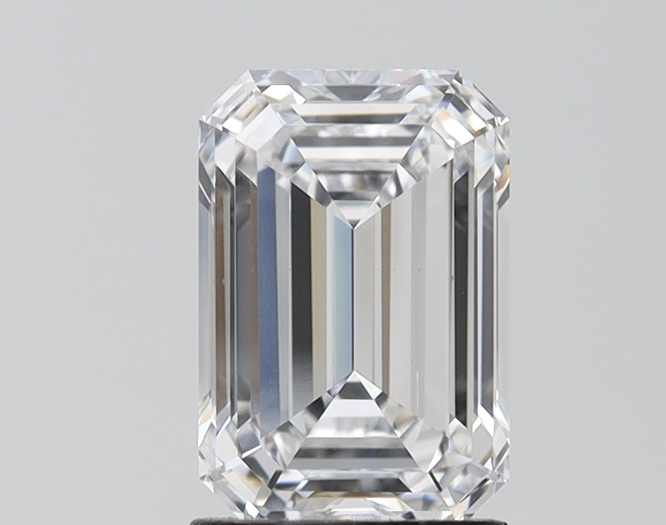 2.62 Carat Emerald Lab Diamond with  Cut Diamond in 14KT  view 1
