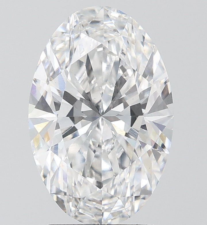 3.02 Carat Oval Lab Diamond with  Cut Diamond in 14KT  view 1
