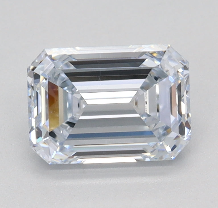 1.02 Carat Emerald Lab Diamond with  Cut Diamond in 14KT  view 1
