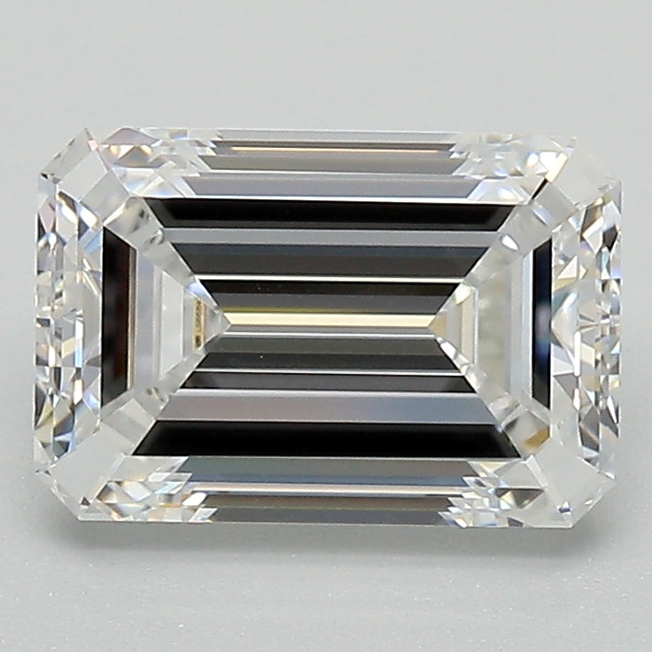 2.4 Carat Emerald Lab Diamond with  Cut Diamond in 14KT  view 1
