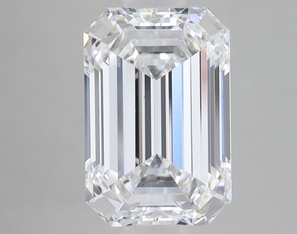 2.55 Carat Emerald Lab Diamond with  Cut Diamond in 14KT  view 1
