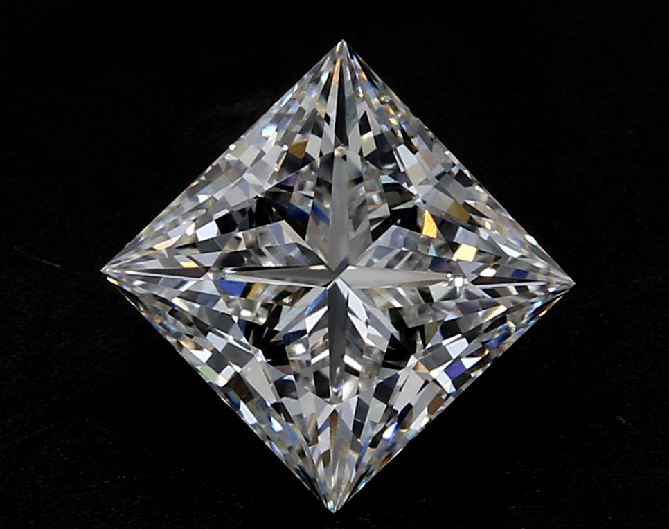 1.51 Carat Princess Lab Diamond with  Cut Diamond in 14KT  view 1
