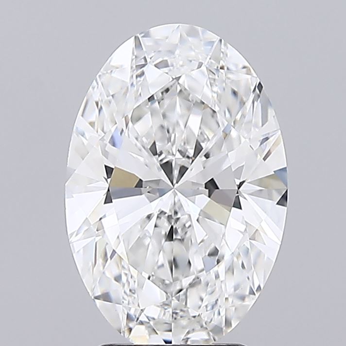 3.2 Carat Oval Lab Diamond with  Cut Diamond in 14KT  view 1
