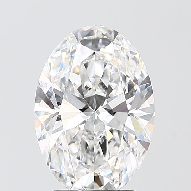 3.08 Carat Oval Lab Diamond with  Cut Diamond in 14KT  view 1
