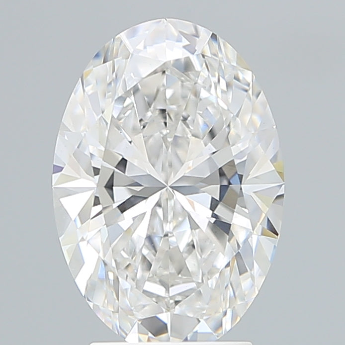 3.32 Carat Oval Lab Diamond with  Cut Diamond in 14KT  view 1
