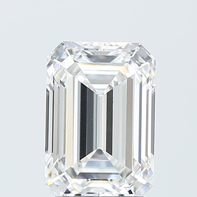 3.01 Carat Emerald Lab Diamond with  Cut Diamond in 14KT  view 1
