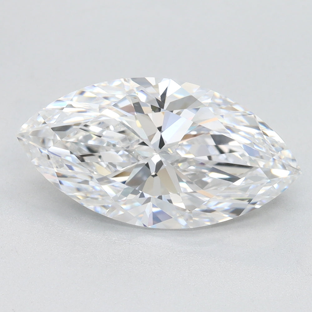 2.71 Carat Marquise Lab Diamond with  Cut Diamond in 14KT  view 1
