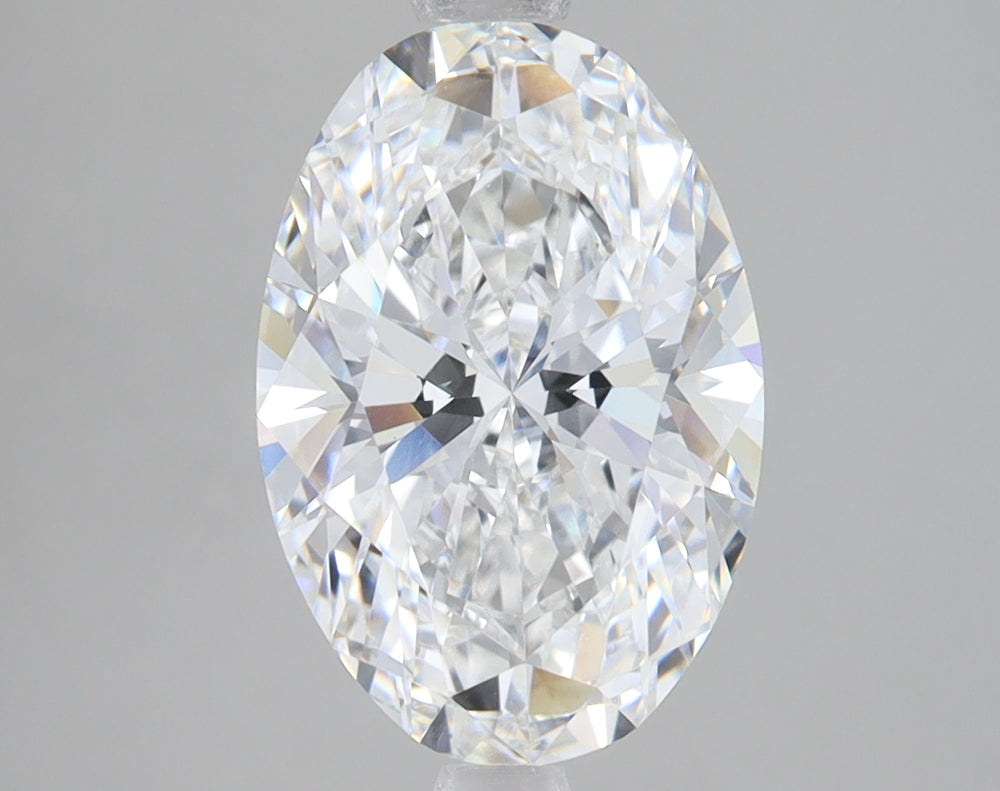 3.05 Carat Oval Lab Diamond with  Cut Diamond in 14KT  view 1
