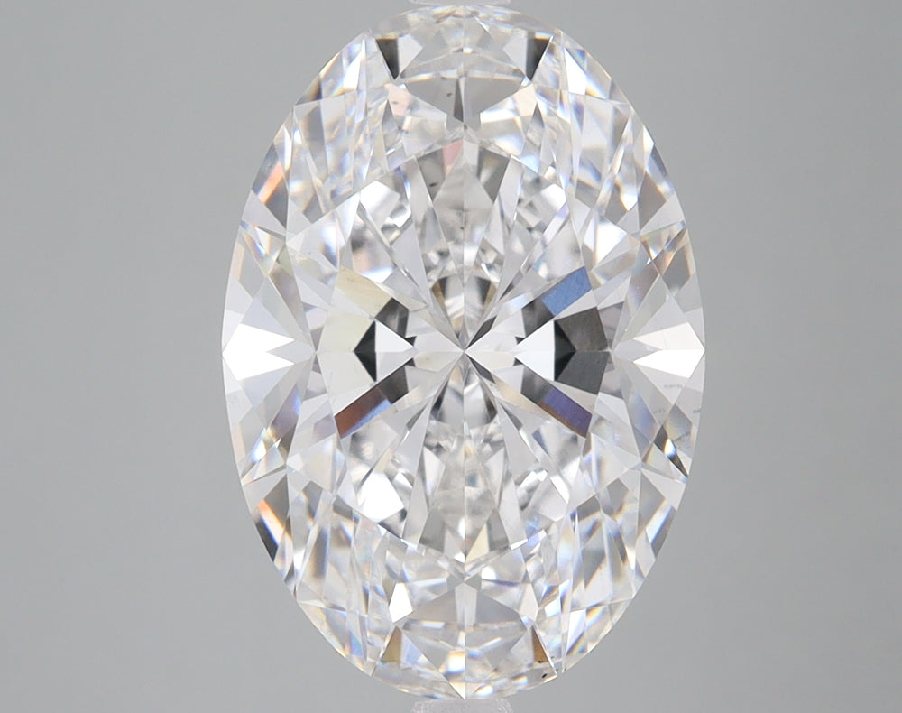 5.56 Carat Oval Lab Diamond with  Cut Diamond in 14KT  view 1
