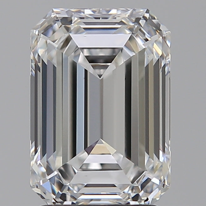 2.57 Carat Emerald Lab Diamond with  Cut Diamond in 14KT  view 1

