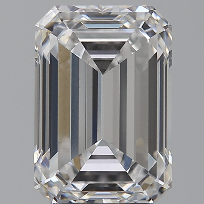 4.07 Carat Emerald Lab Diamond with  Cut Diamond in 14KT  view 1
