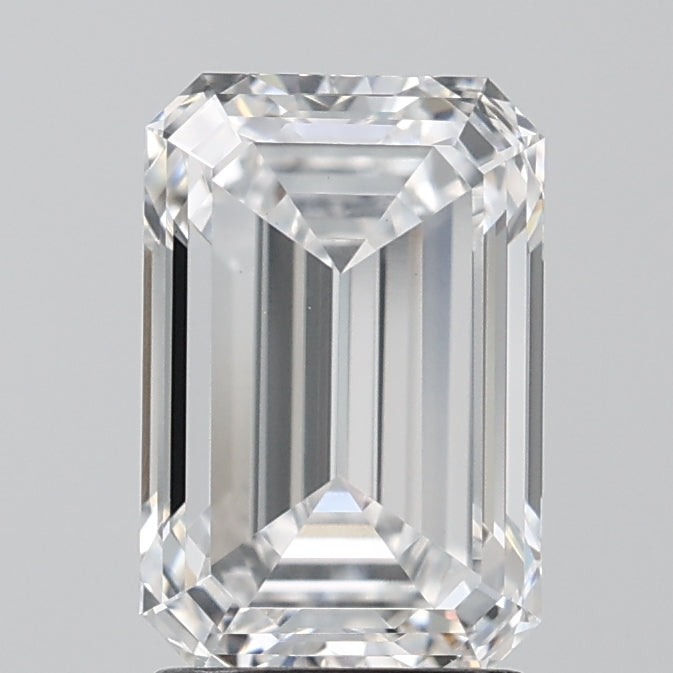 2.63 Carat Emerald Lab Diamond with  Cut Diamond in 14KT  view 1
