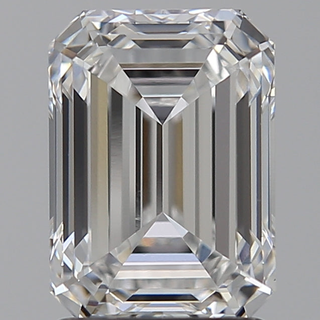 2.04 Carat Emerald Lab Diamond with  Cut Diamond in 14KT  view 1
