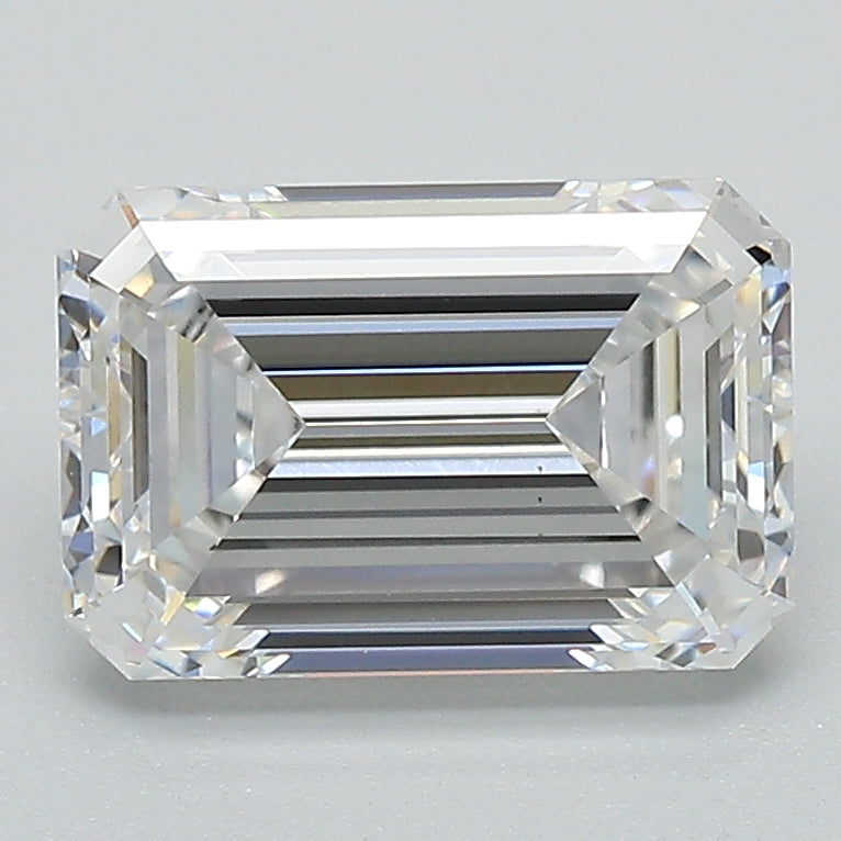 2.5 Carat Emerald Lab Diamond with  Cut Diamond in 14KT  view 1
