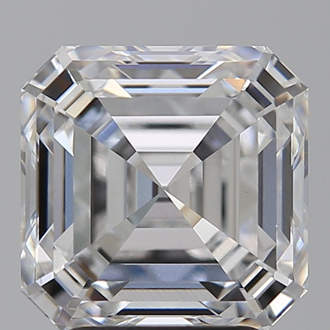 3.57 Carat Asscher Lab Diamond with  Cut Diamond in 14KT  view 1
