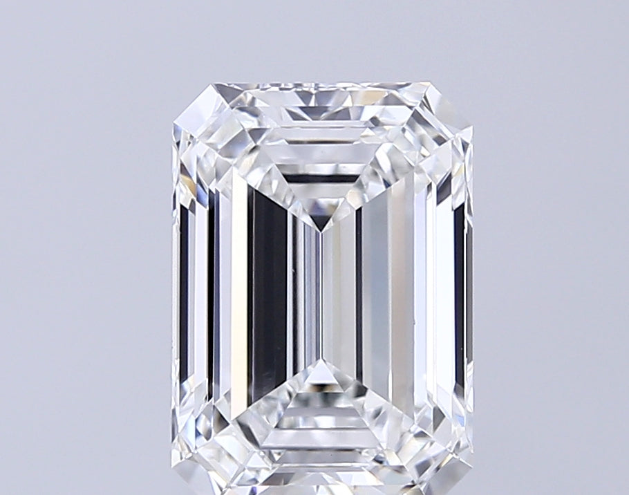 4.08 Carat Emerald Lab Diamond with  Cut Diamond in 14KT  view 1
