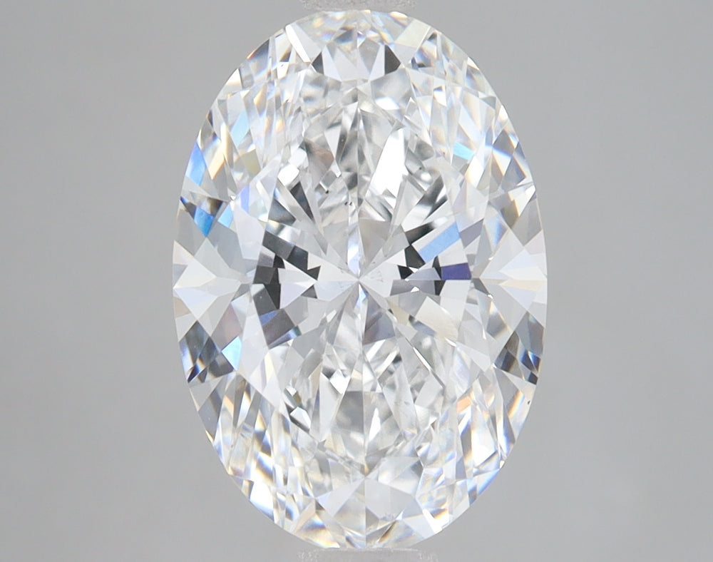 4.06 Carat Oval Lab Diamond with  Cut Diamond in 14KT  view 1
