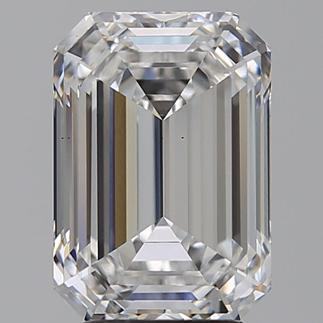 4.1 Carat Emerald Lab Diamond with  Cut Diamond in 14KT  view 1
