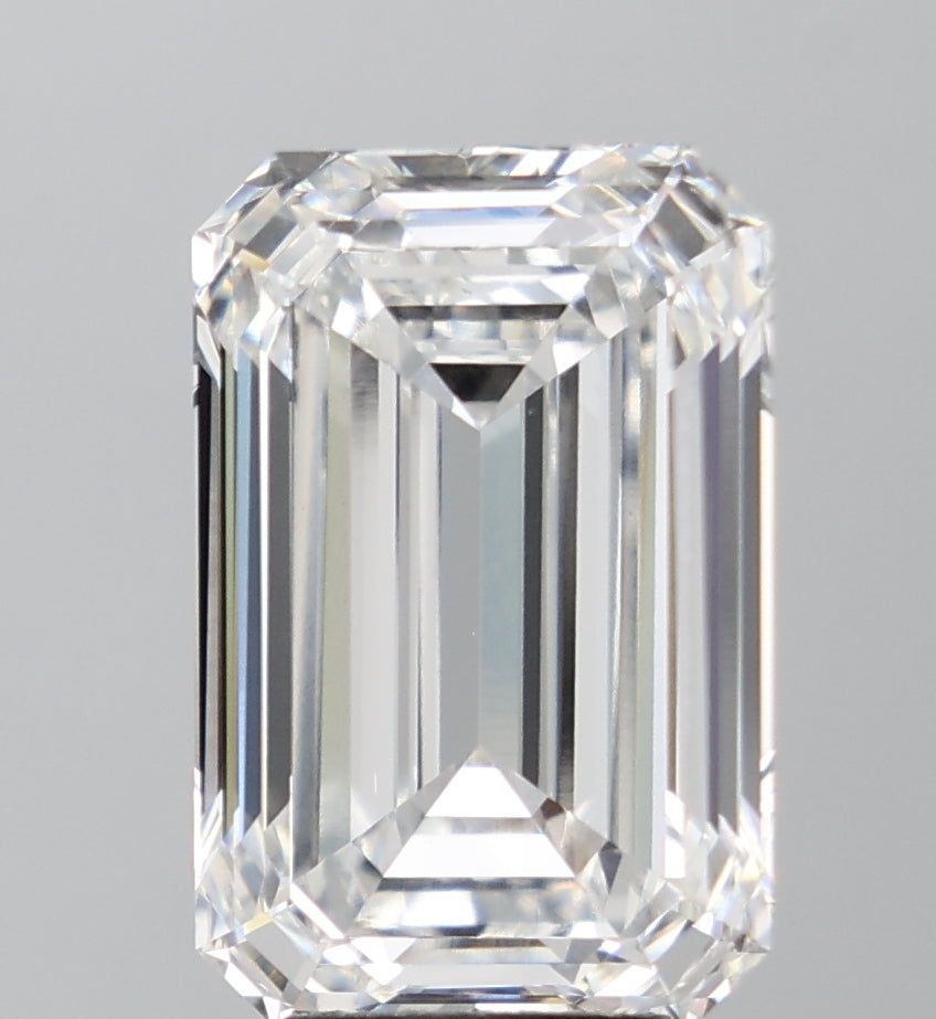 9.03 Carat Emerald Lab Diamond with  Cut Diamond in 14KT  view 1
