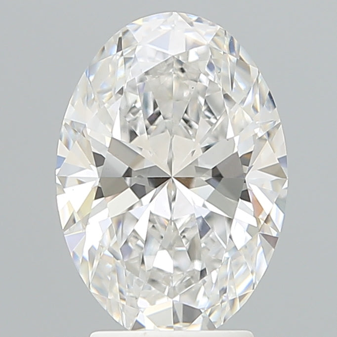 3.18 Carat Oval Lab Diamond with  Cut Diamond in 14KT  view 1
