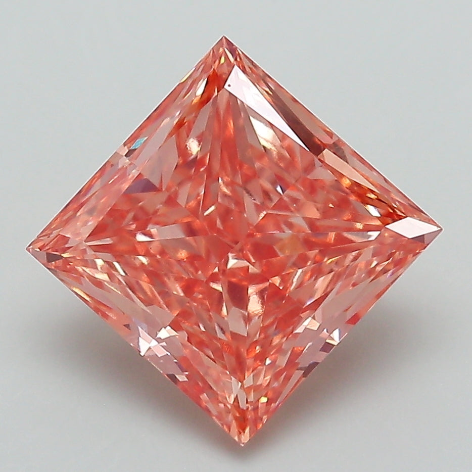 3.01 Carat Princess Lab Diamond with  Cut Diamond in 14KT  view 1
